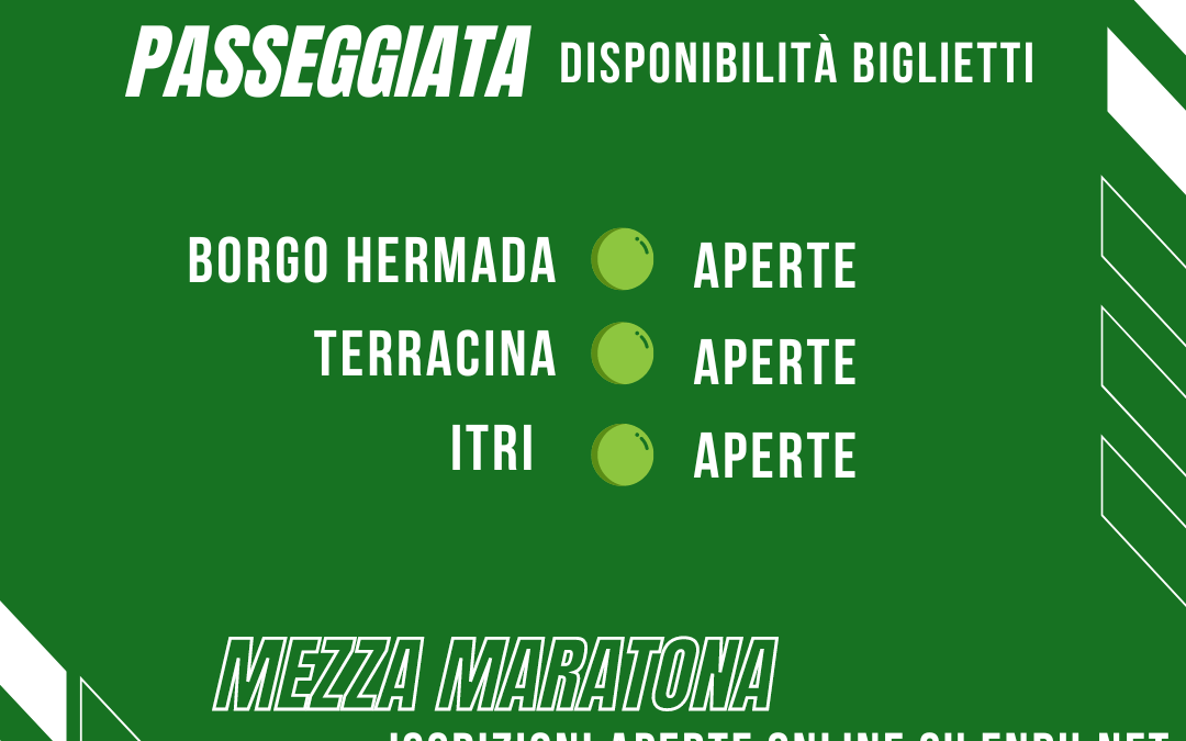 Iscrizioni passeggiata aperte nei punti vendita sul territorio