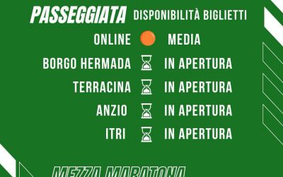 Continua la vendita online dei biglietti della passeggiata, la disponibilità è media, a breve apriranno anche i punti vendita